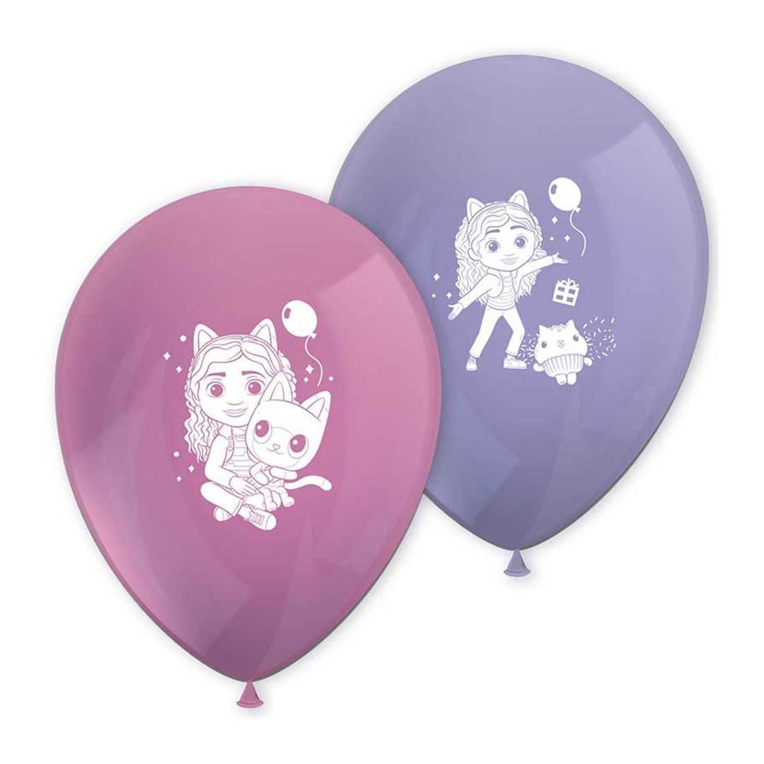 Gabby's Dollhouse Latex Balloons 28cm / 11 in - Pack of 8