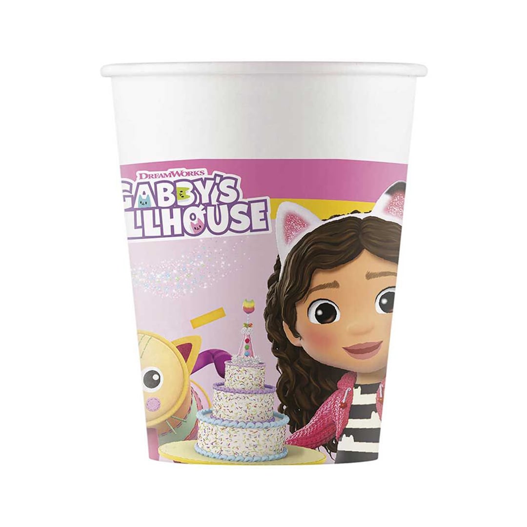 Gabby's Dollhouse Paper Cups 200ml - Pack of 8