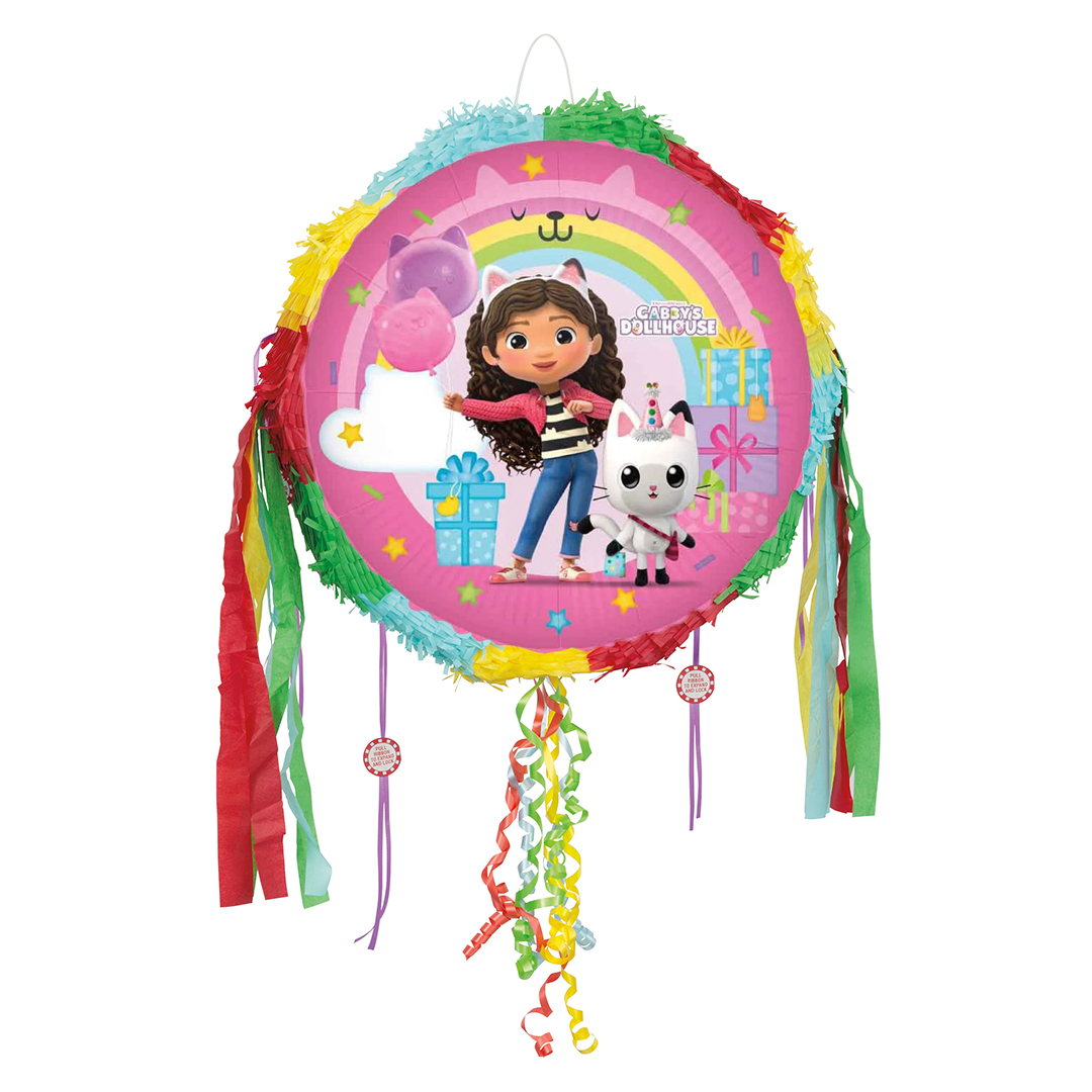 Gabby's Dollhouse Rainbow Pull String Pinata