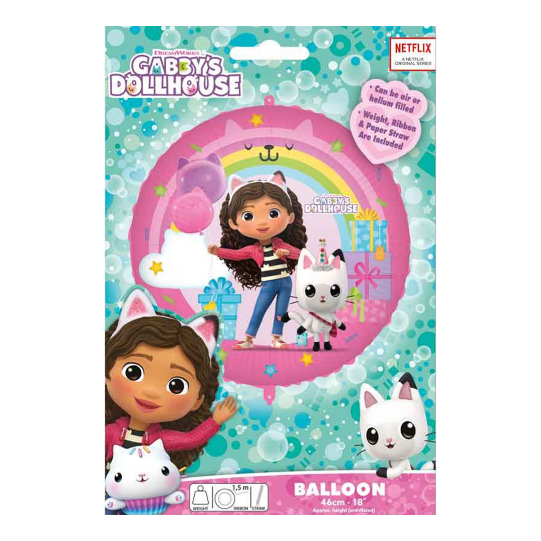 Gabby's Dollhouse Rainbow Round Foil Balloon 46cm / 18 in Product Gallery Image