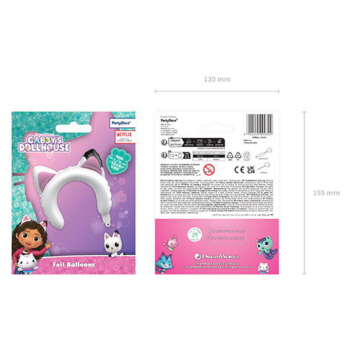 Gabby's Dollhouse Wearable Cat Ears Air Fill Foil Balloon 21cm / 8 in Product Gallery Image