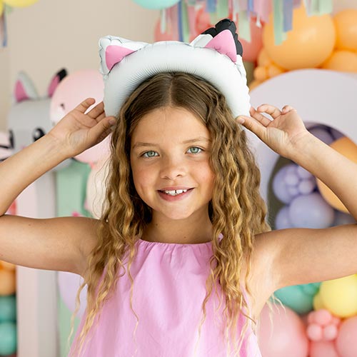 Gabby's Dollhouse Wearable Cat Ears Air Fill Foil Balloon 21cm / 8 in Product Gallery Image