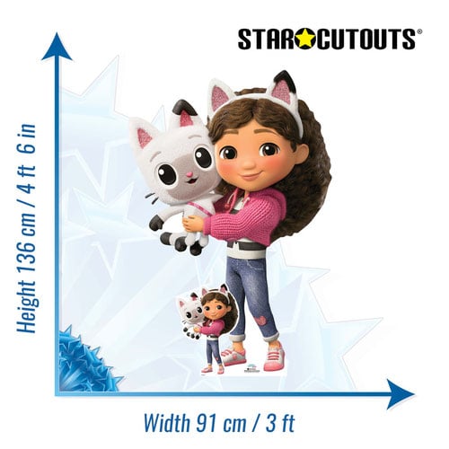 Gabby Holding Pandy Paws Gabby's Dollhouse Lifesize Cardboard Cutout 136cm Product Gallery Image