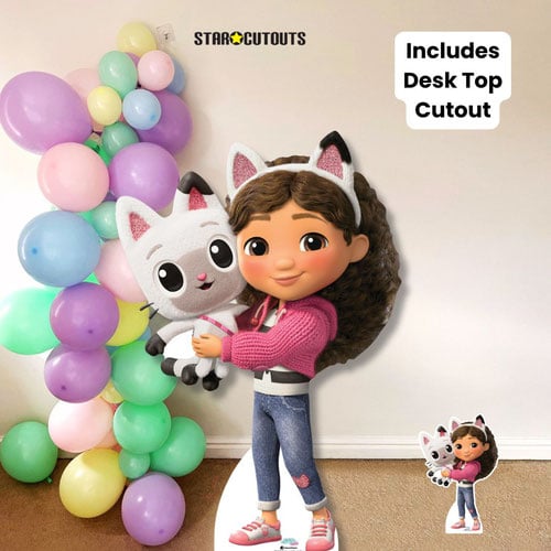 Gabby Holding Pandy Paws Gabby's Dollhouse Lifesize Cardboard Cutout 136cm Product Gallery Image