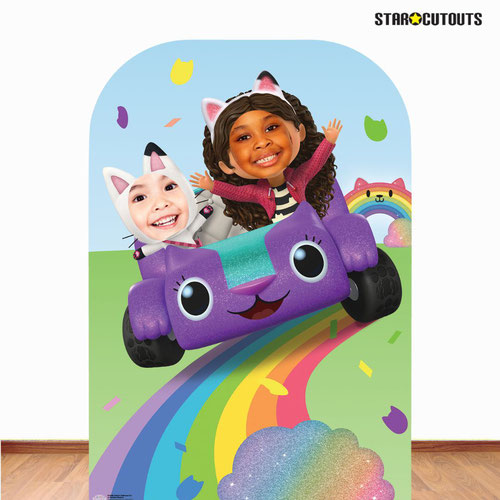 Gabby's Dollhouse Car on Rainbow Stand In Cardboard Cutout 131cm Product Gallery Image