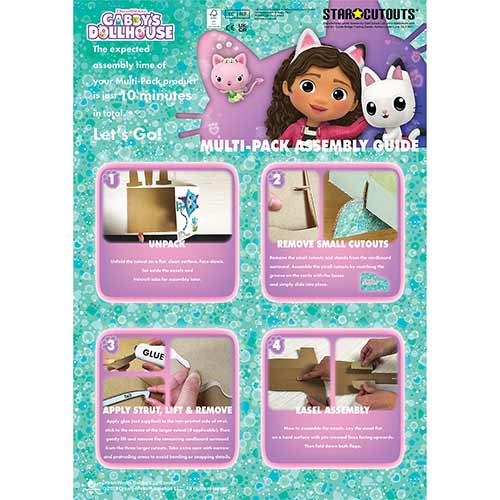 DJ Catnip, Baby Box, MerCat (Gabby's Dollhouse) Cardboard Cutouts Decoration Pack Product Gallery Image