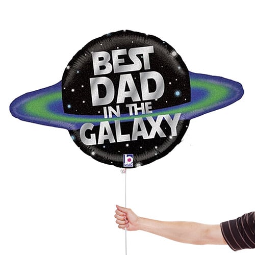 Galactic Dad Holographic Helium Foil Giant Balloon 79cm / 31 in Product Gallery Image