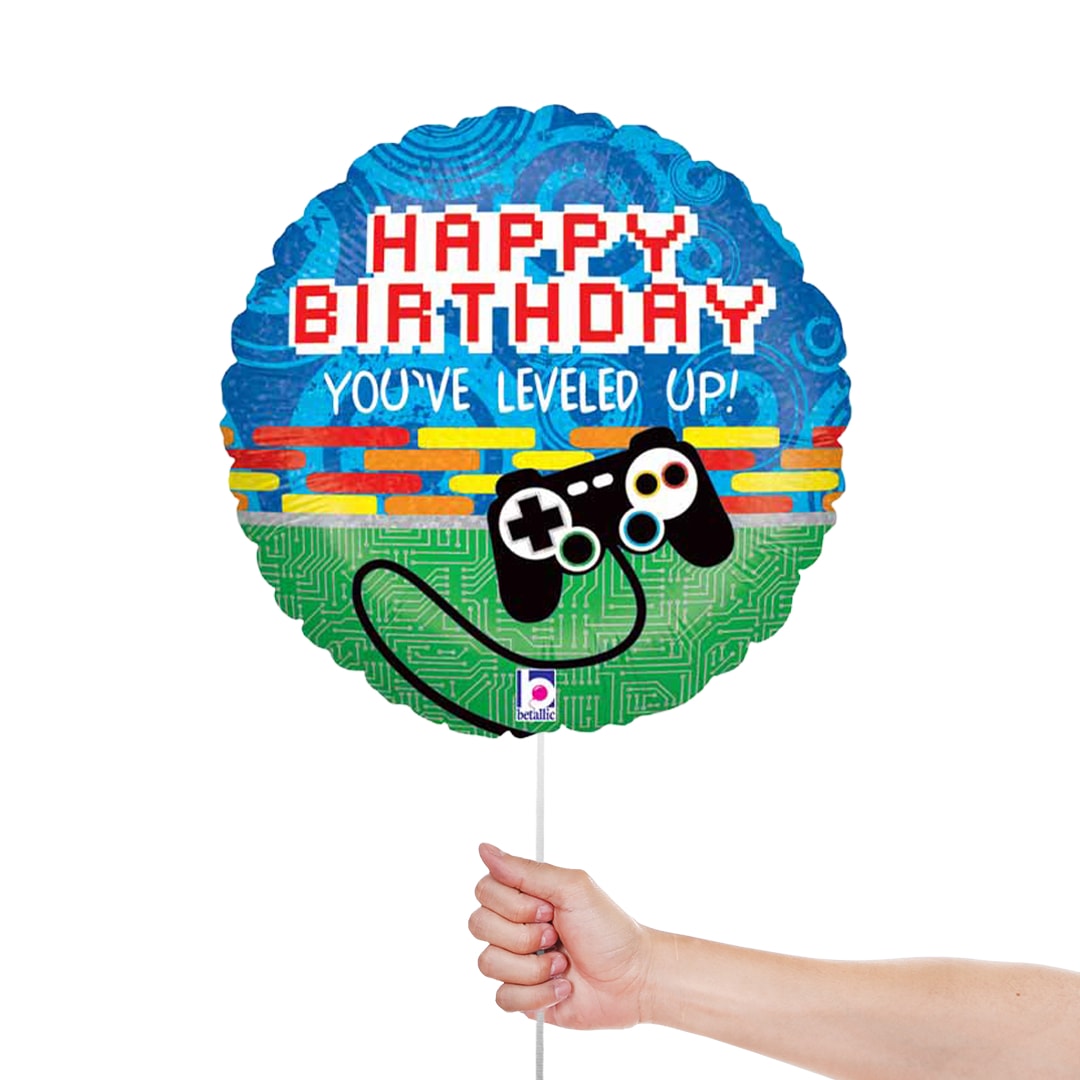 Game Controller Birthday Holographic Round Foil Helium Balloon 46cm / 18 in Product Gallery Image