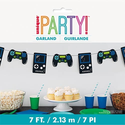 Gamer Birthday Controller Shaped Paper Garland 2.1m / 7 ft Product Gallery Image