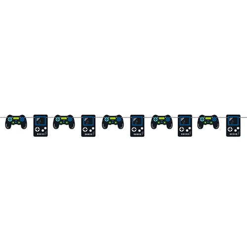 Gamer Birthday Controller Shaped Paper Garland 2.1m / 7 ft Product Gallery Image