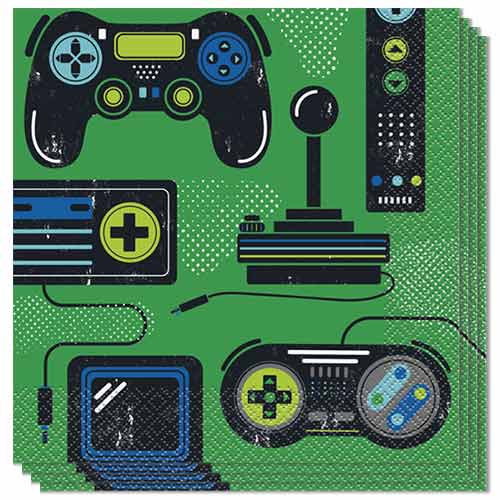 Gamer Birthday Paper Luncheon Napkins 2 Ply 33cm - Pack of 20