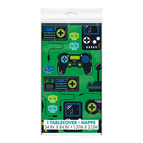 Gamer Birthday Rectangular Plastic Tablecover 213cm x 137cm Product Gallery Image