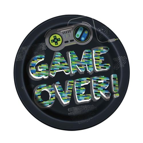 Gamer Birthday Round Paper Plates 22cm - Pack of 8 Product Image