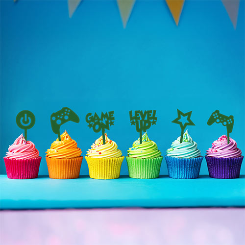 Gaming Acrylic Cake Pick Toppers - Pack of 6 Product Gallery Image