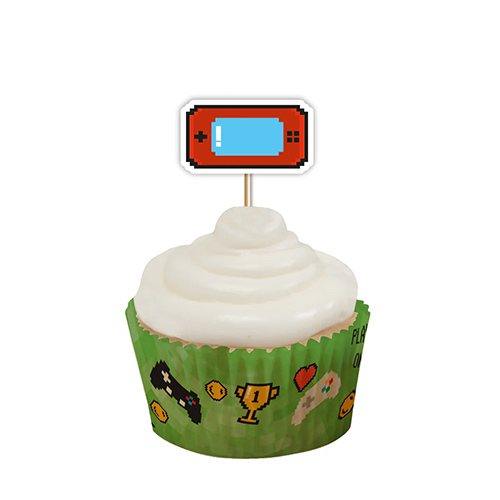 Gaming Cupcake Food Pick Toppers - Pack of 12 Product Gallery Image
