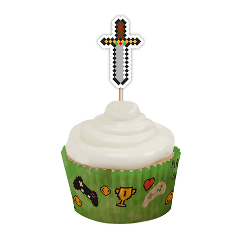 Gaming Cupcake Food Pick Toppers - Pack of 12 Product Gallery Image