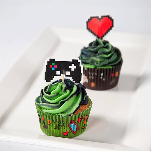 Gaming Cupcake Food Pick Toppers - Pack of 12 Product Gallery Image