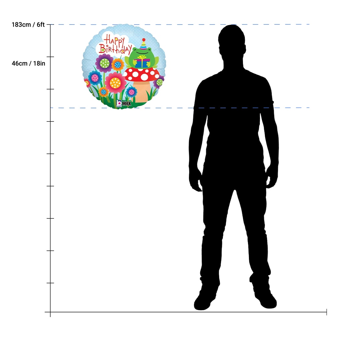 Garden Birthday Round Foil Helium Balloon 46cm / 18 in Product Gallery Image