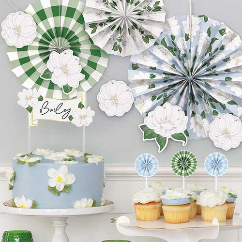 Garden Party Flower Shaped Paper Garland 2.1m / 7 ft Product Gallery Image