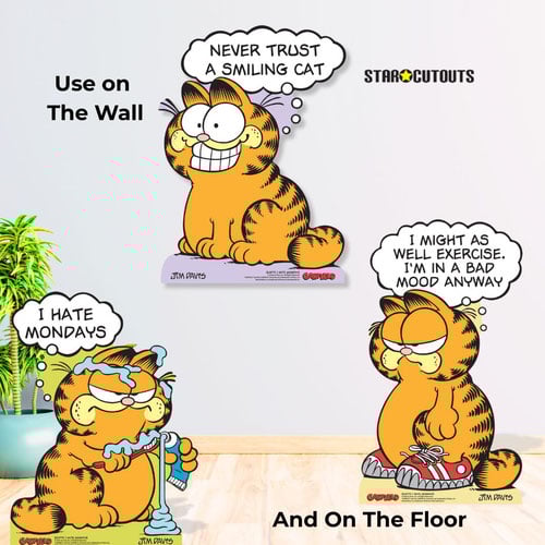 Garfield 80s I Hate Mondays Multi-Functional Star Mini Cardboard Cutouts - Pack of 3 Product Gallery Image