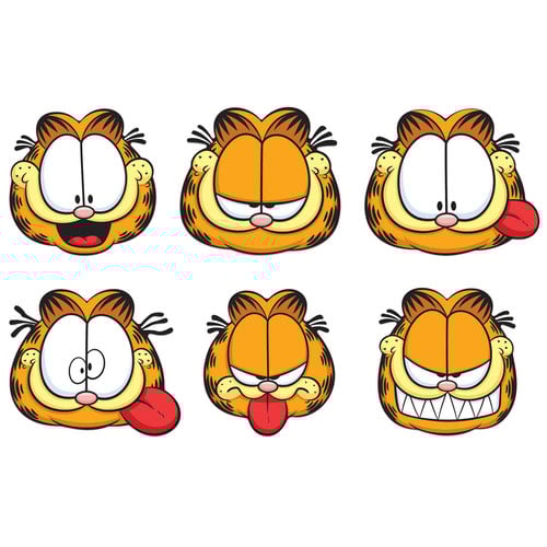 Garfield the Cat Cardboard Face Masks - Pack of 6