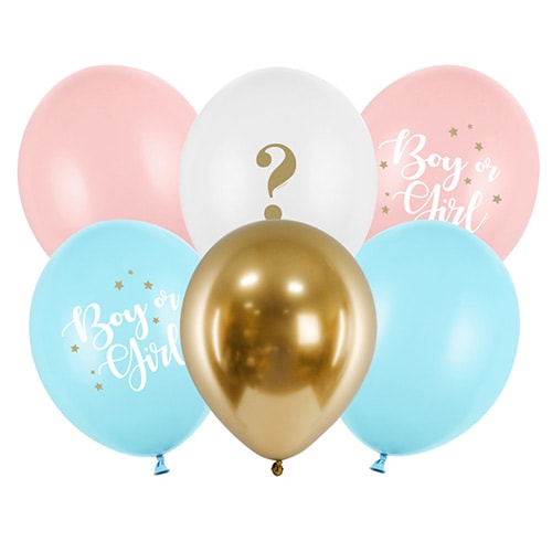 Gender Reveal Boy Or Girl Latex Balloons 30cm / 12 in - Pack of 6 Product Image