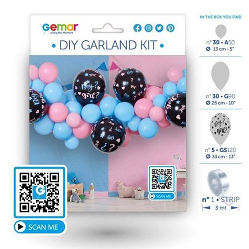 Gender Reveal DIY Garland Balloon Arch Kit Product Gallery Image