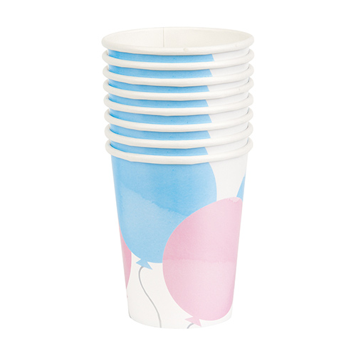 Gender Reveal Party Compostable Paper Cups 270ml - Pack of 8 Product Gallery Image
