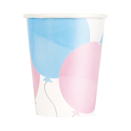Gender Reveal Party Compostable Paper Cups 270ml - Pack of 8 Product Gallery Image