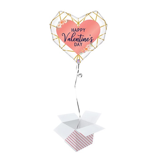 Geo Valentine's Day Helium Foil Giant Balloon - Inflated Balloon in a Box Product Image