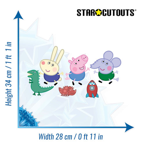 George Pig, Edward Elephant & Richard Rabbit Wall Art Cardboard Cutout Signs - Pack of 6 Product Gallery Image