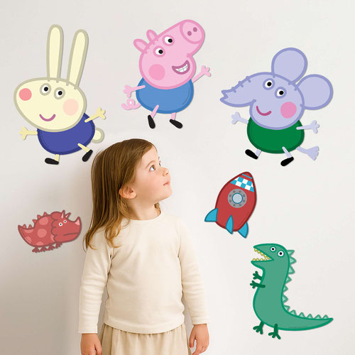 George Pig, Edward Elephant & Richard Rabbit Wall Art Cardboard Cutout Signs - Pack of 6 Product Gallery Image