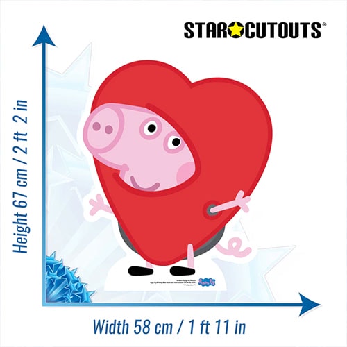 George Pig Heart Star Mini Cardboard Cutout 67cm Product Gallery Image