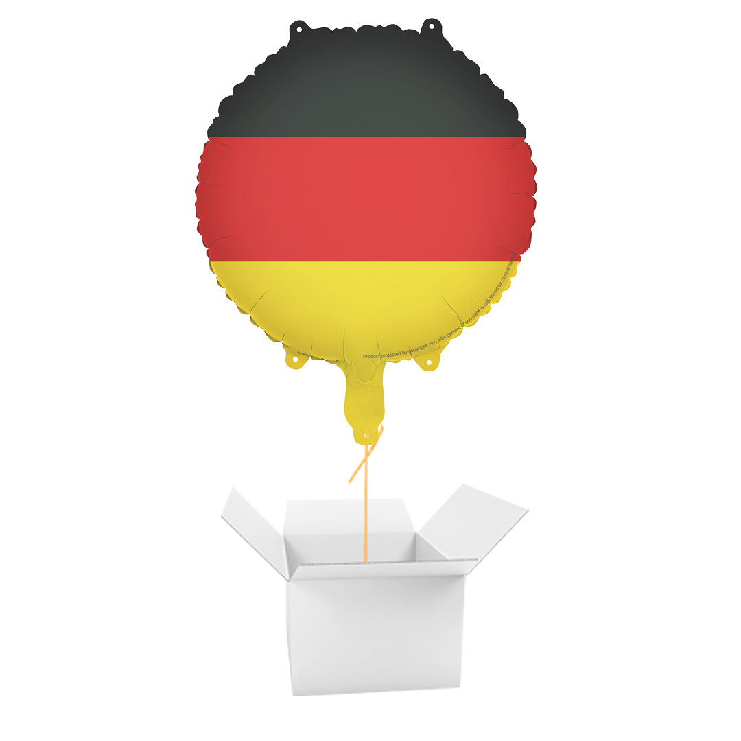 Germany Flag Round Foil Balloon - Inflated Balloon In A Box