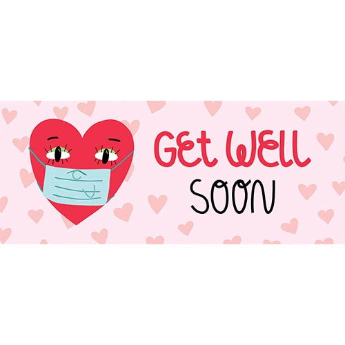 Get Well Soon Heart PVC Party Sign Decoration Product Image