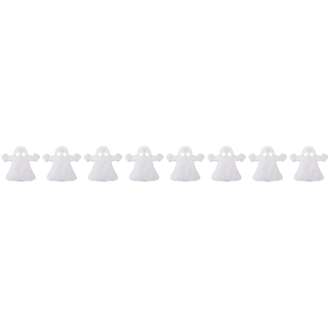 Ghost White Paper Garland Halloween Hanging Decoration 3m