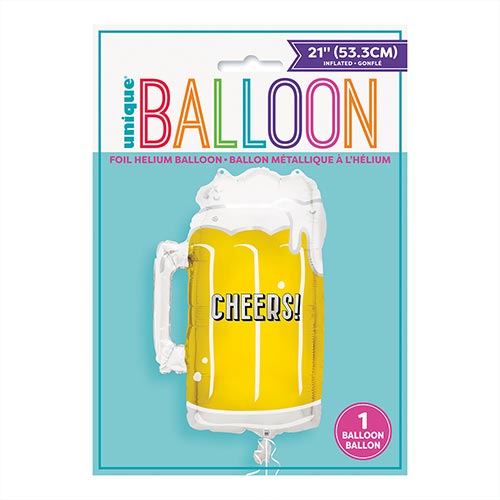 Giant Beer Mug Shaped Helium Foil Balloon 53cm / 21 in Product Gallery Image
