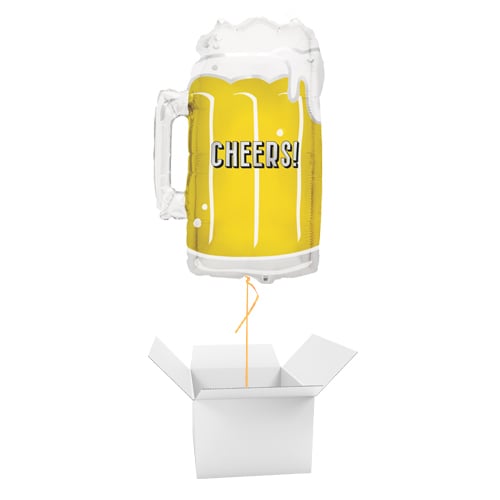 Giant Beer Mug Shaped Helium Foil Balloon - Inflated Balloon in a Box