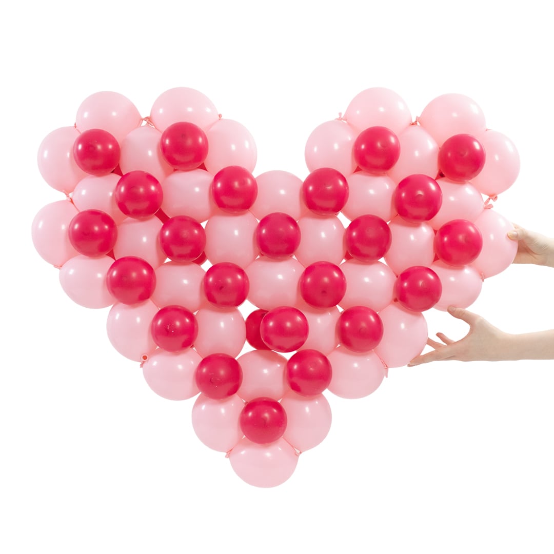Giant Love Heart Shaped Pink Latex Balloons Display Valentine's Day Gift - Inflated Balloon In A Box Product Gallery Image