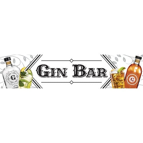 Gin Bar White PVC Party Sign Decoration 110cm x 26cm Product Image