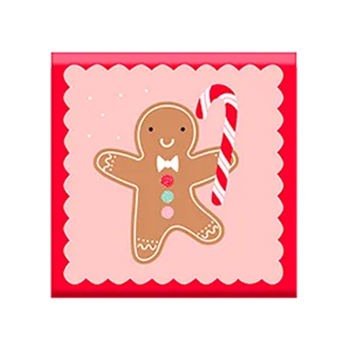Gingerbread Christmas Square Gift Box 16cm Product Gallery Image
