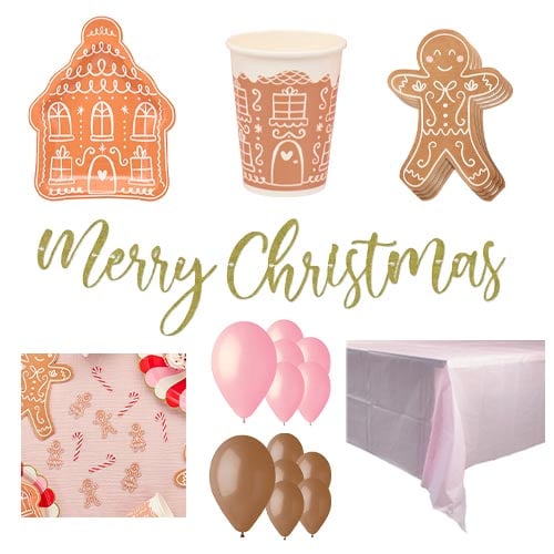 Gingerbread House Christmas 16 Person Deluxe Party Pack