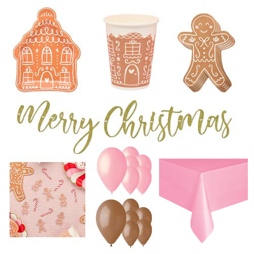 Gingerbread House Christmas 16 Person Deluxe Party Pack