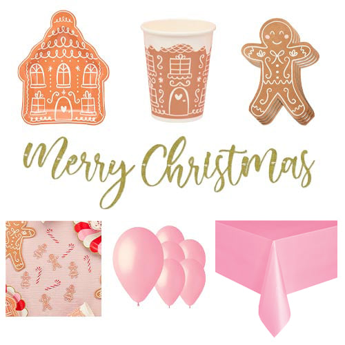 Gingerbread House Christmas 8 Person Deluxe Party Pack