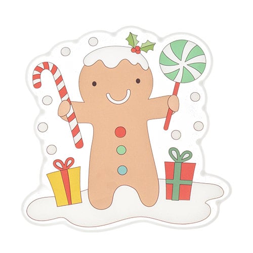 Gingerbread Christmas Character Gel Window Sticker Product Gallery Image