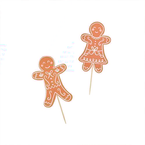Gingerbread Man Christmas Food Picks - Pack of 12 Product Gallery Image