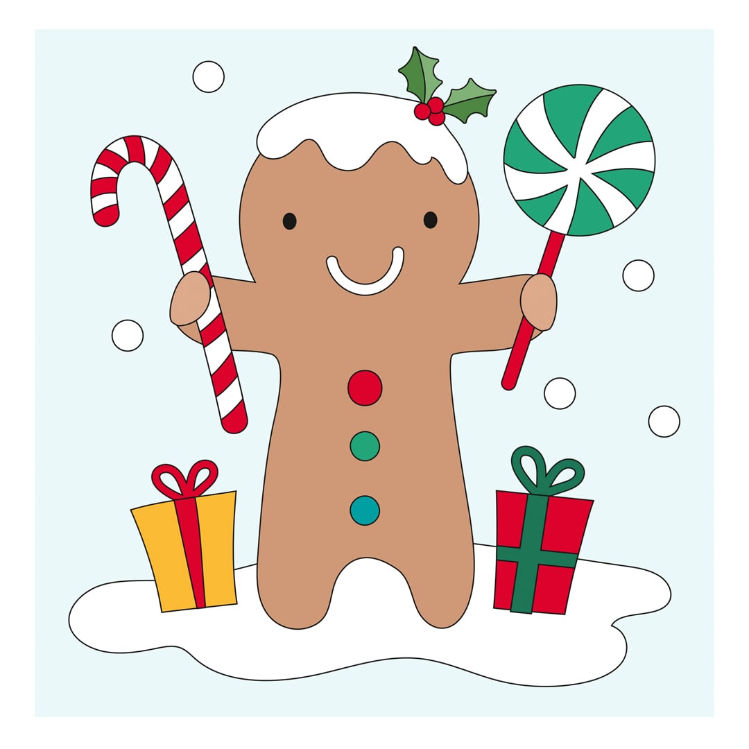 Gingerbread Man Christmas Gel Window Sticker