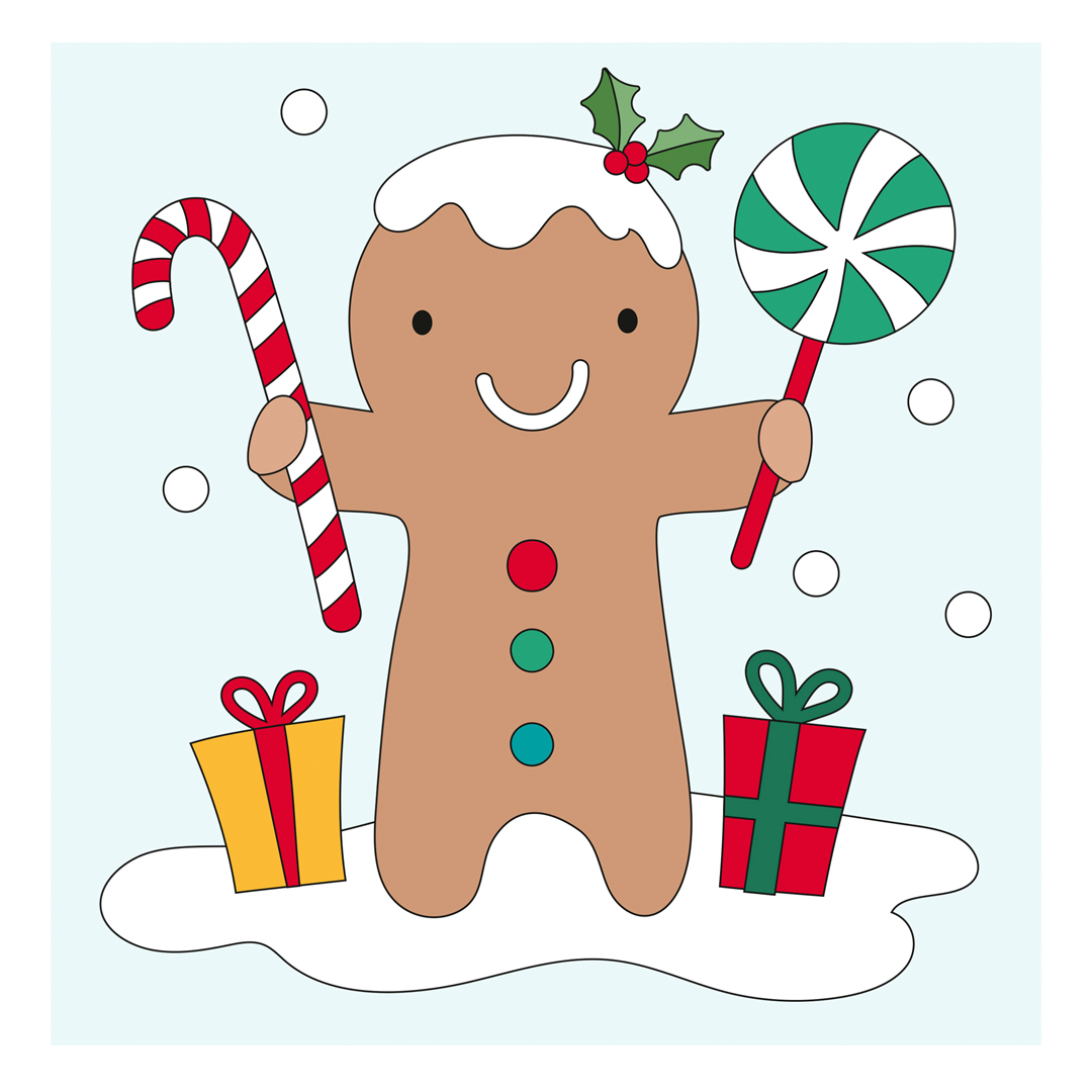 Gingerbread Man Christmas Gel Window Sticker View 2