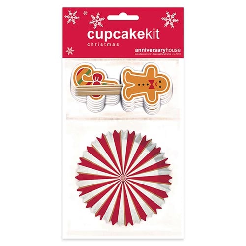 Gingerbread Man Swirl Christmas Cupcake Kit - Pack of 28 Product Gallery Image