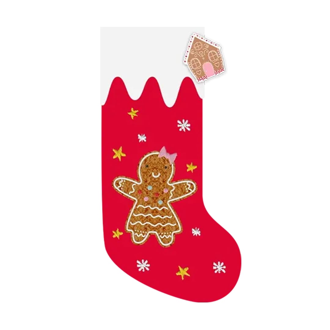 Gingerbread Woman Christmas Present Stocking 45cm